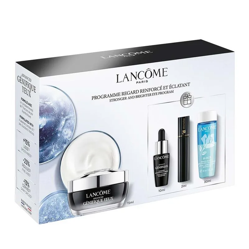 Lancôme Genifique Coffret Kit - Creme para Olhos + Sérum Facial + Mascára de Cílios + Demaquilante Kit