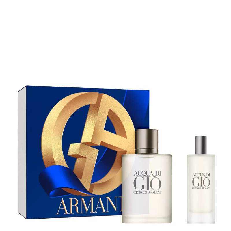 Kit Perfume Giorgio Armani Acqua di Giò Masculino - Eau de Toilette 50ml + Miniatura 15ml Coffret