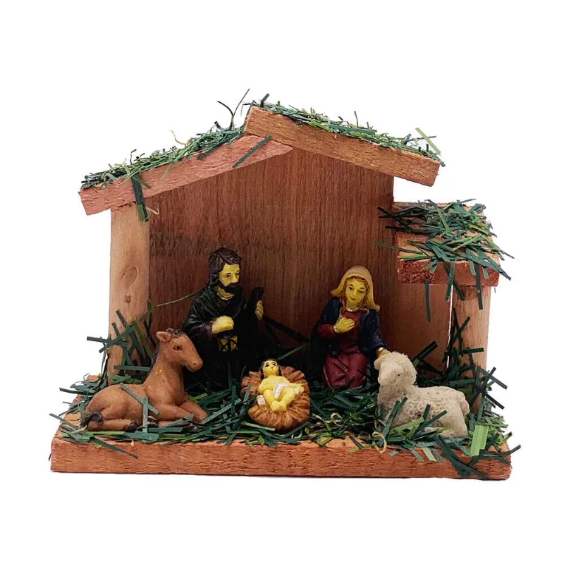 Pesebre con 5 figuras de 12x15x9 cm