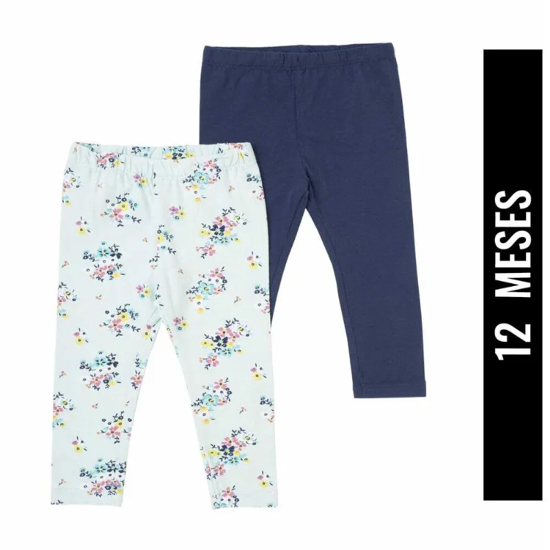 Calza de bebé Tex pack por 2 talle 12 M celeste