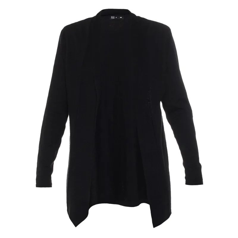 Cardigan Tex largo mujer talle 44 negro