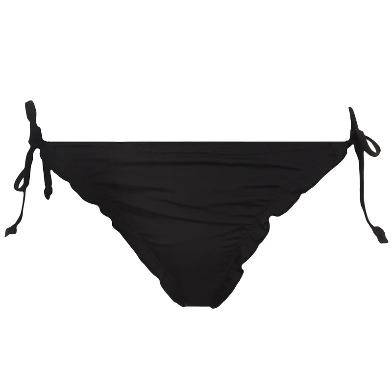 Bikini bombacha Tex lisa vedetina regulable con frunce mujer talle 42 negro