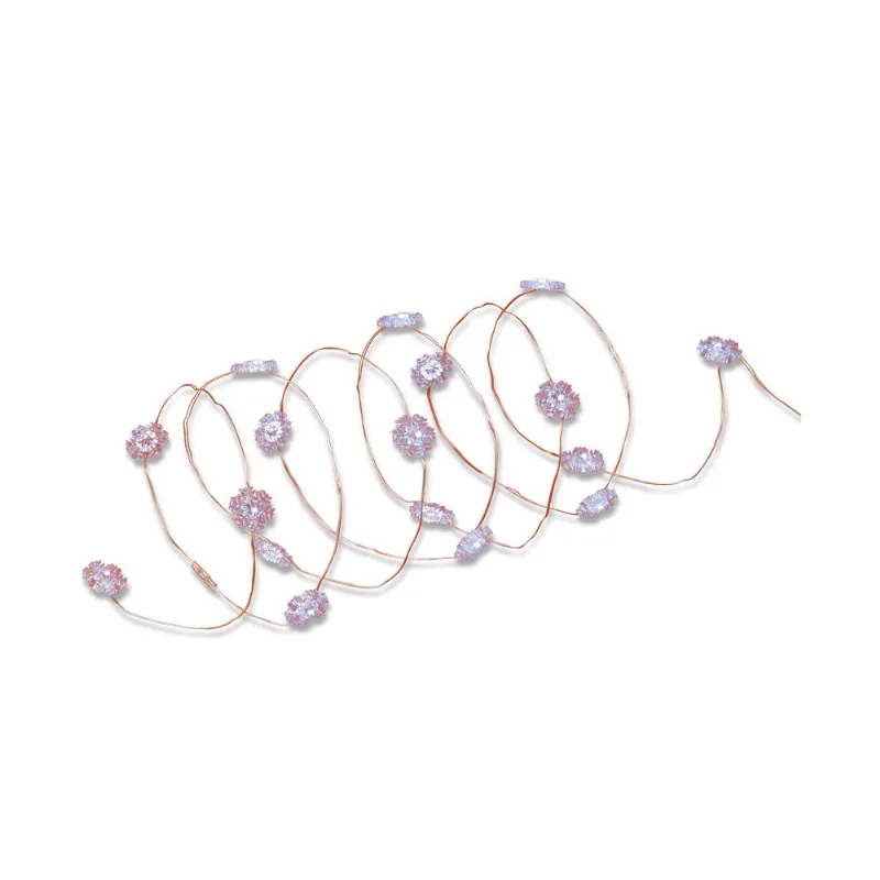 20 luces microled a pila copos 30 cm - navidad