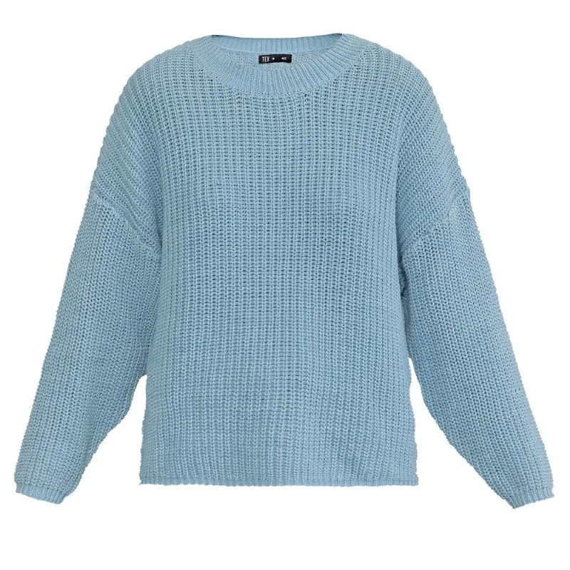 Sweater Tex cuello redondo talle 40 celeste