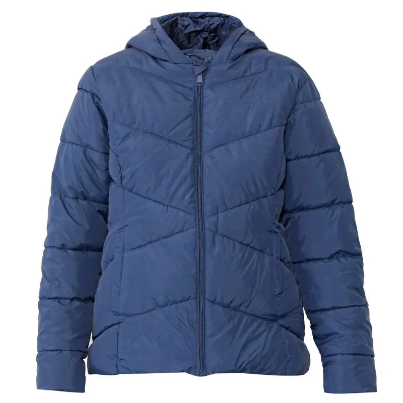 Campera Tex con capucha canelon diagonal talle 40 azul
