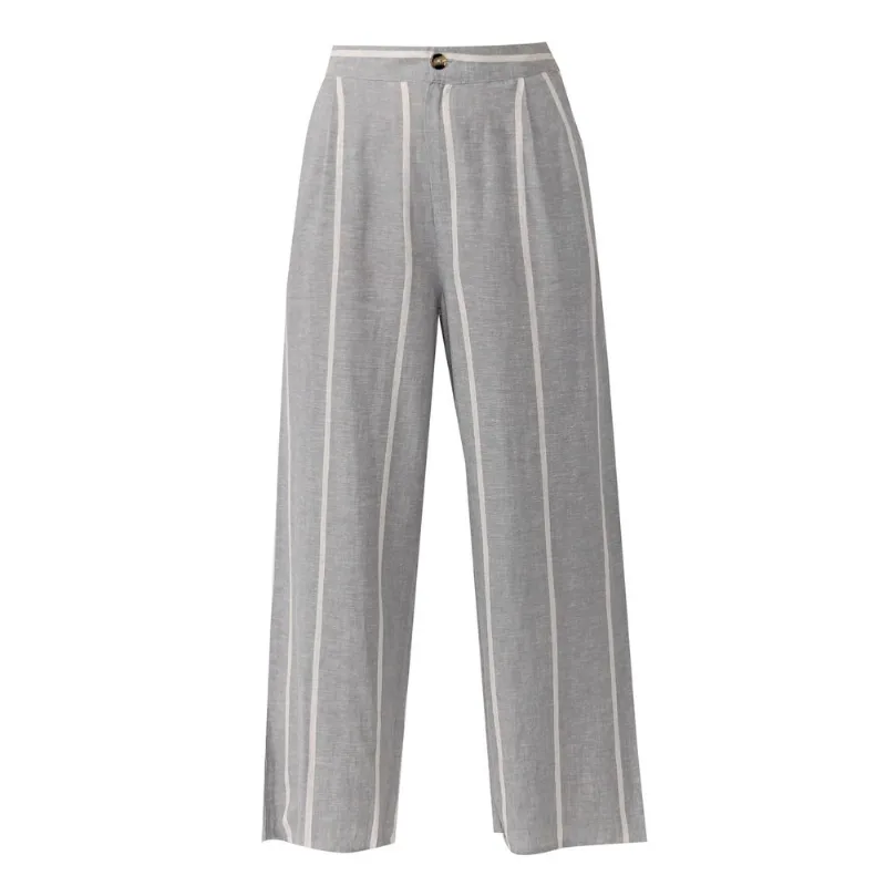 Pantalón lino Tex talle 46 gris claro