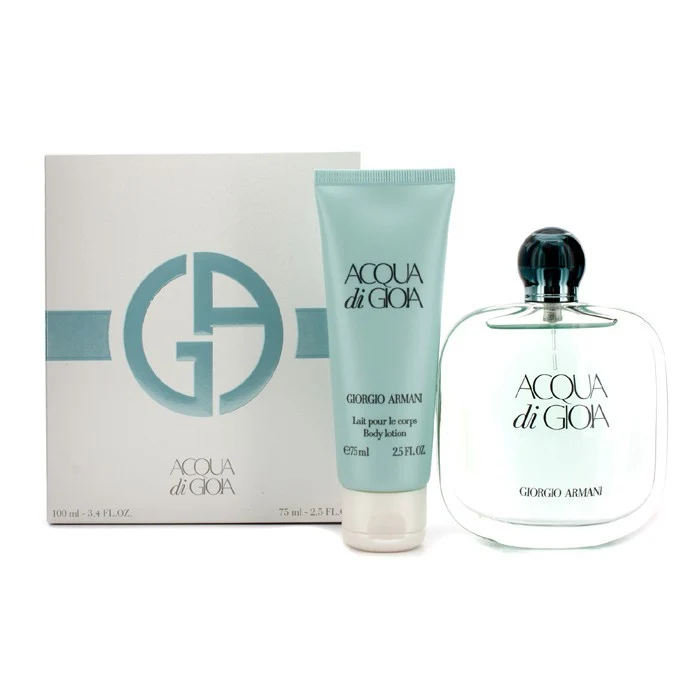 Giorgio Armani Acqua Di Gioia Coffret: Eau De Parfum Spray 100ml/3.4oz + Body Lotion 75ml/2.5oz 2pcs