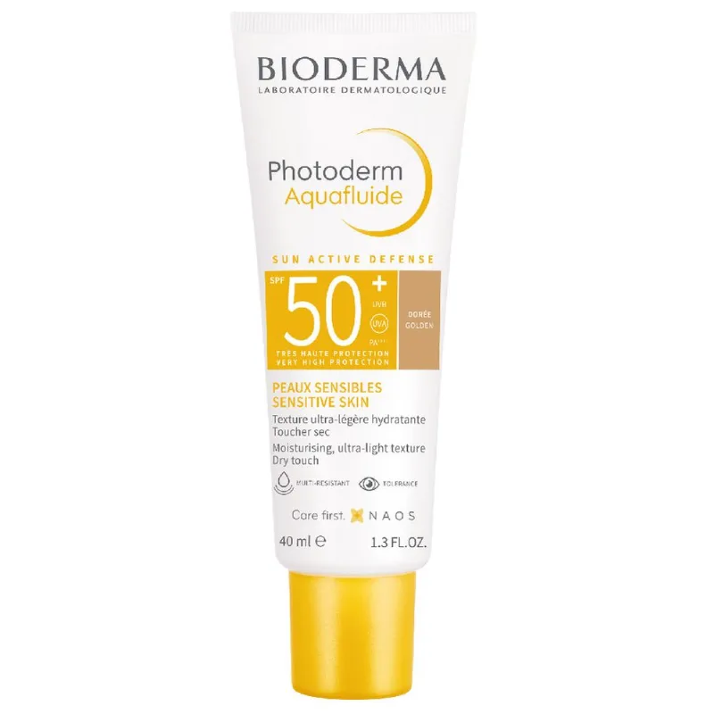 Protector Solar Bioderma Photoderm Aquafluide Tono Dorado Fps 50+ x 40 ml