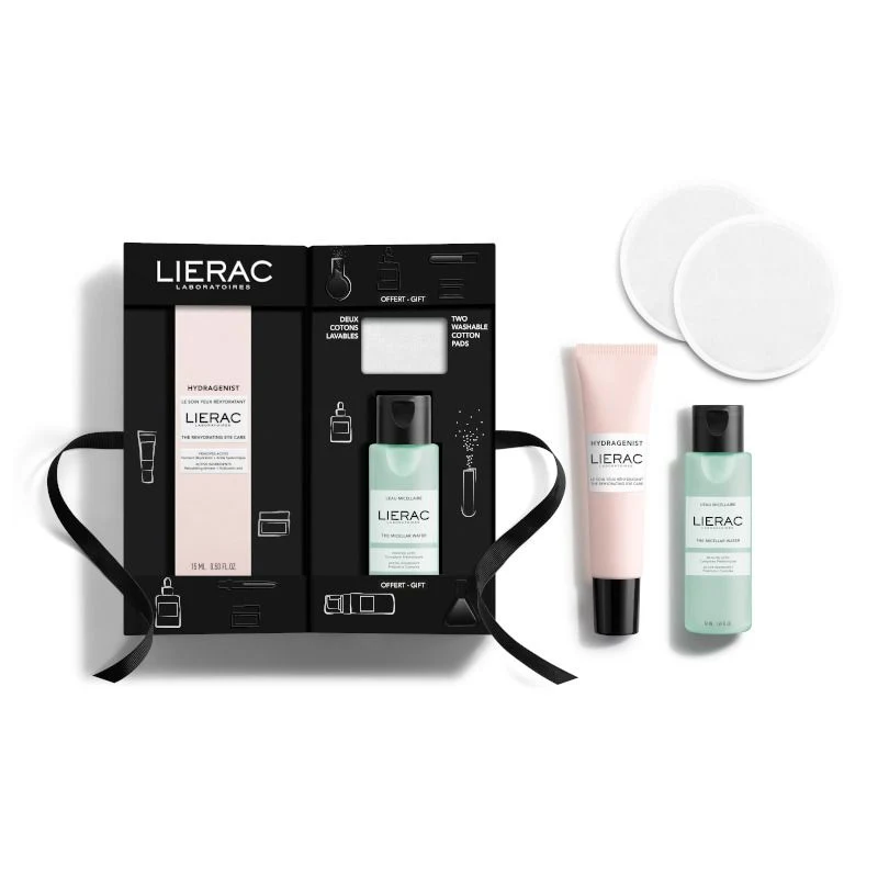 Lierac cofanetto hydragenist trattamento occhi reidratante illuminante + acqua micellare struccante