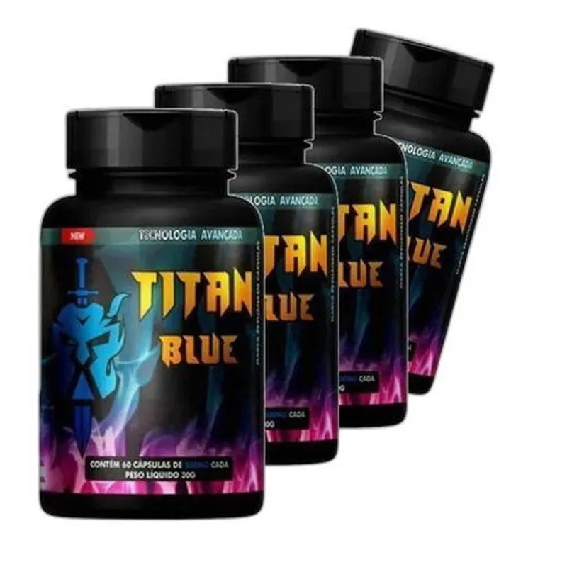 Suplemento Alimentar Titan Blue 12X 60 Capsulas Kit 4 Potes
