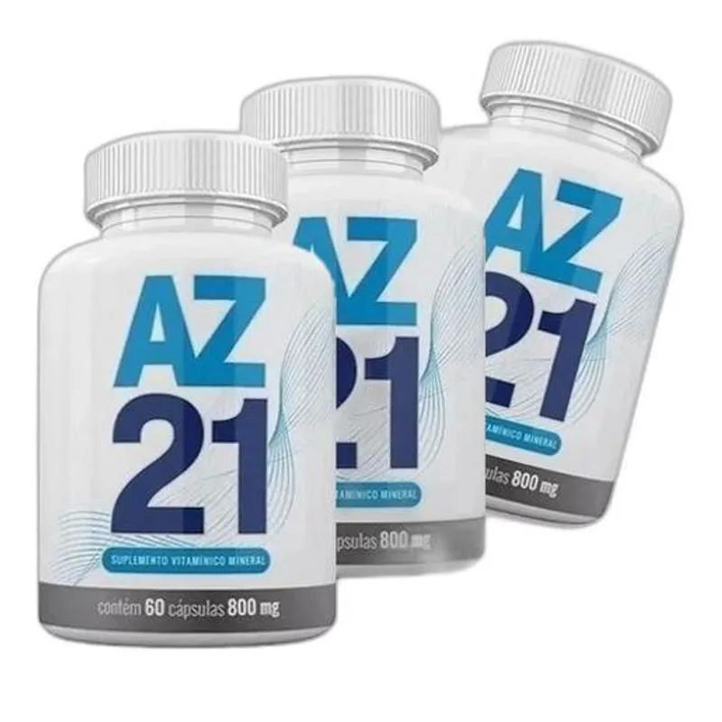 Suplemento Alimentar Az21 60 Capsulas De 800mg - Kit 3 Potes