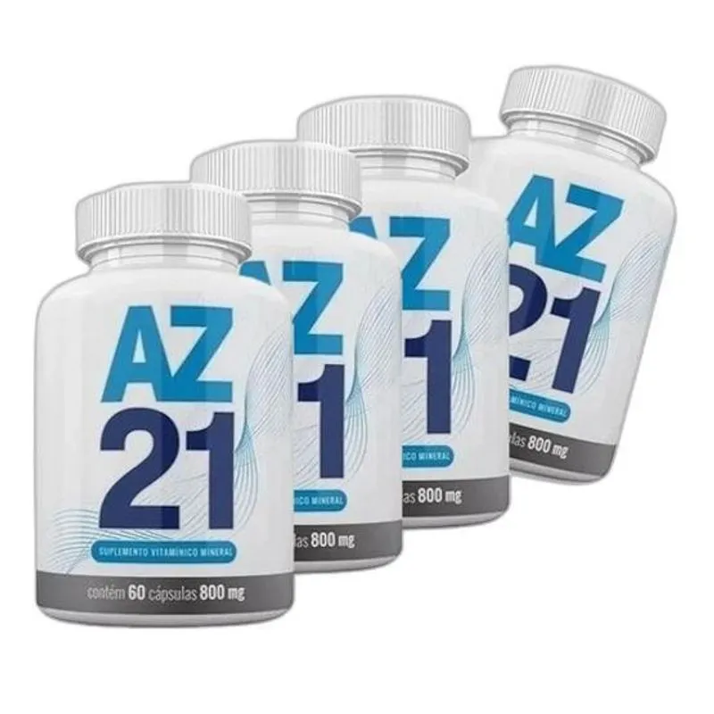 Suplemento Alimentar Az21 60 Capsulas Kit 4 Potes