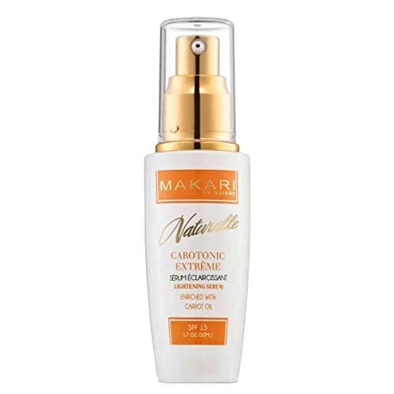 Makari Naturalle Carotnic Extreme Brightening Serum SPF15 (1.7 oz) Ajuda a curar manchas, cicatrizes e imperfeições Ilumina, Suaviza e dá proteção antioxidante Para pele oleosa e propensa a acne
