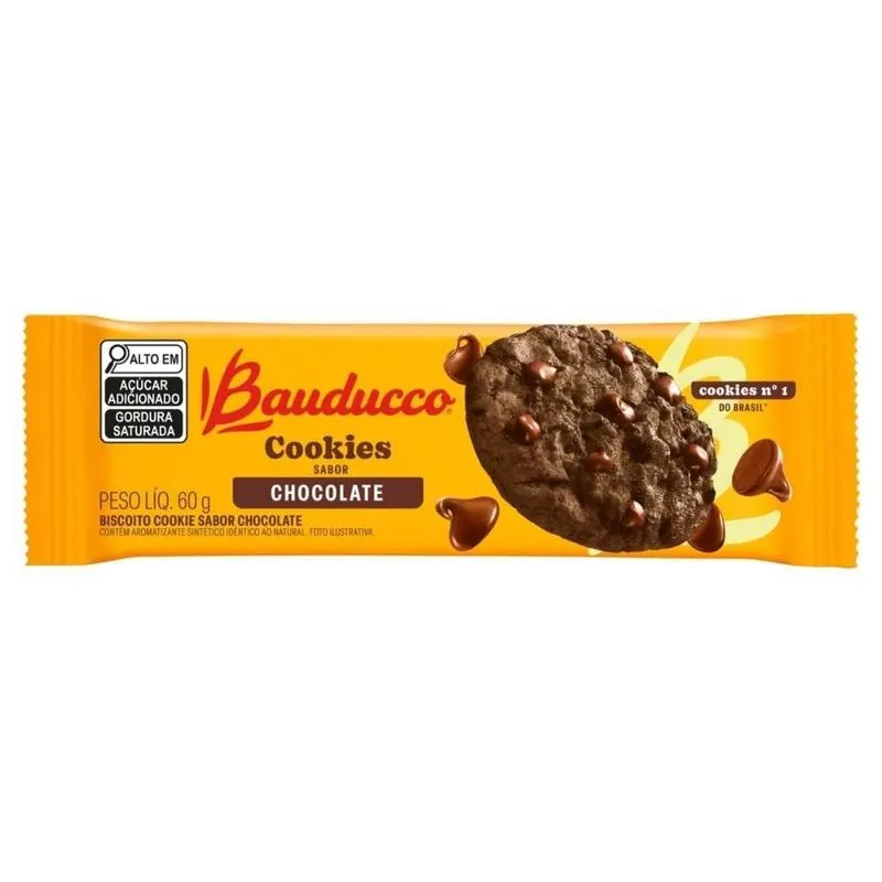 Biscoito Bauducco Cookies Chocolate 24x60g