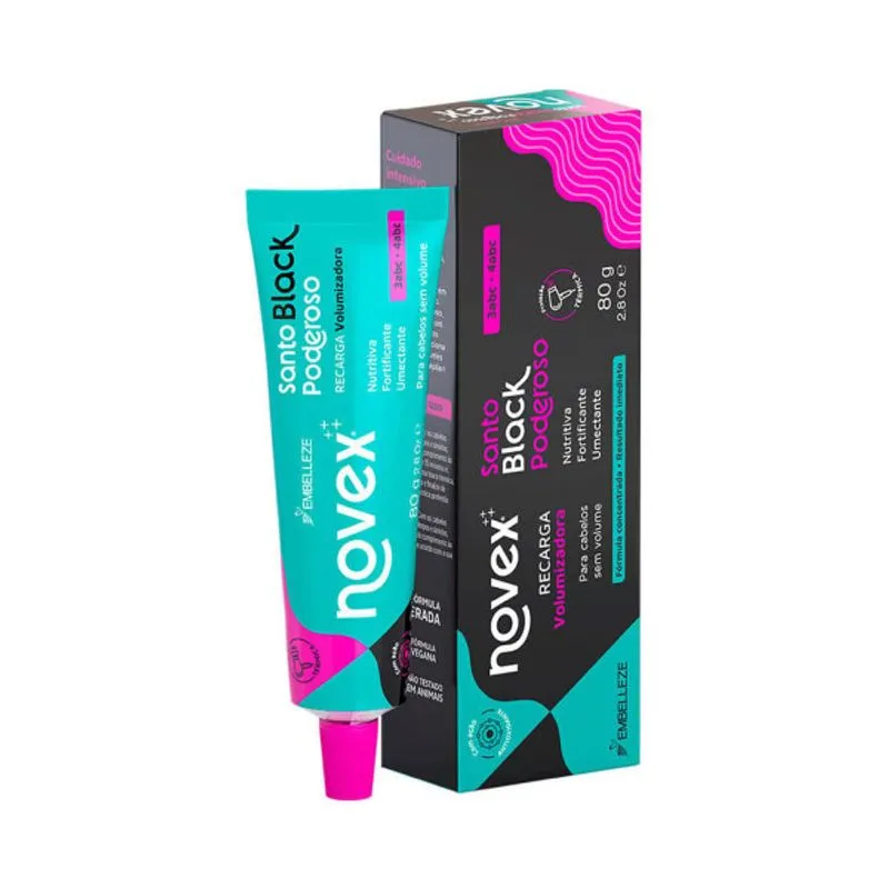 Máscara de Hidratação Novex Recarga de Óleos Santo Black Poderoso 80g CX 12