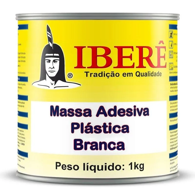 Massa Adesiva Plástica Ibere Branca 1kg Maxi Rubber - Embalagem C/ 12 Unidades