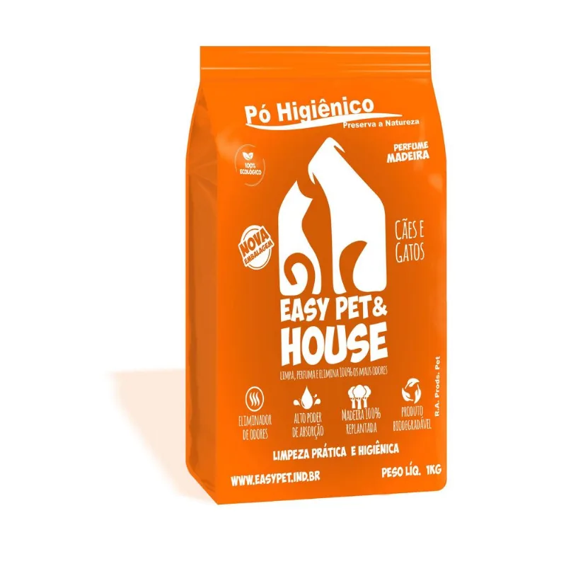 Pó Higiênico Easy Pet &amp; House Cx Com 3x 1kg Aroma Almiscar