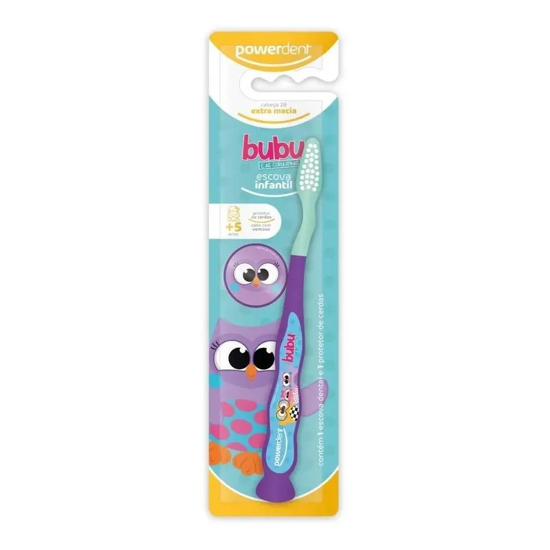 Escova De Dente Infantil + 5 Anos Bubu Corujinha Powerdent