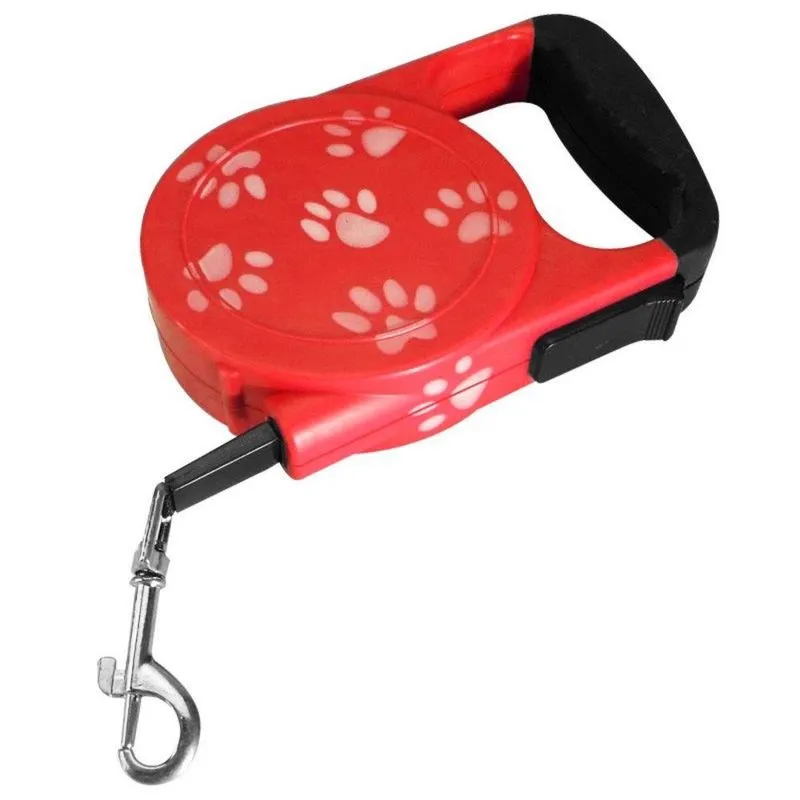 Guia Retratil Automatica 3m Vermelho Cães 20kg Com Trava
