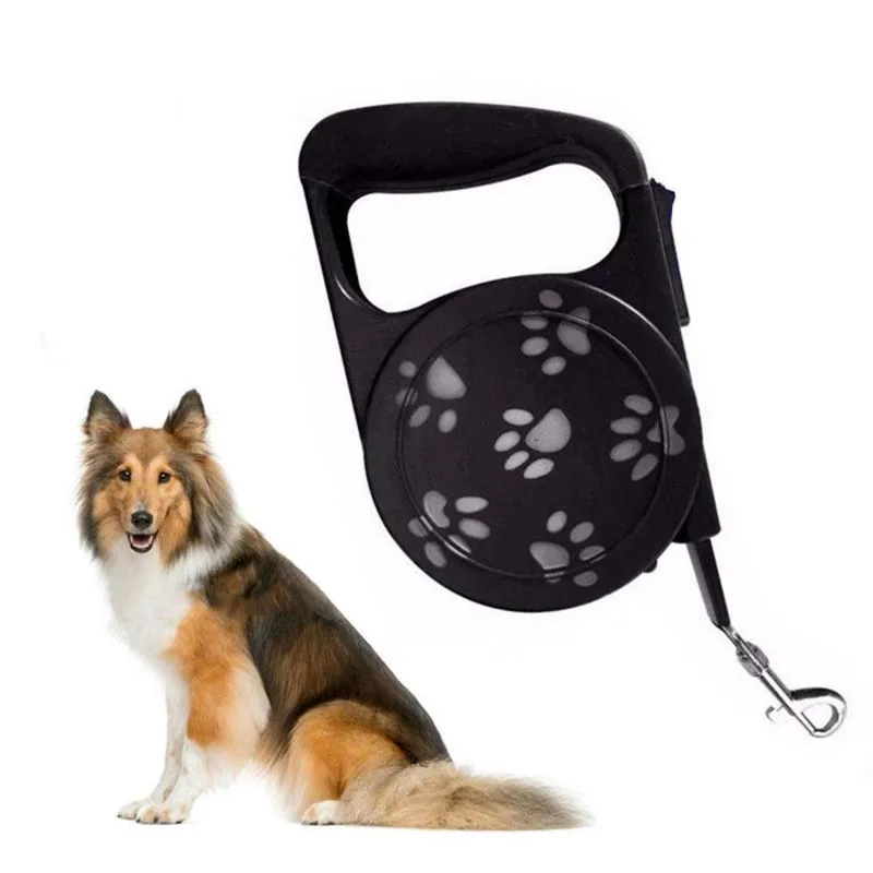 Guia Retratil Automatica 5m Preto Cães 20kg Com Trava