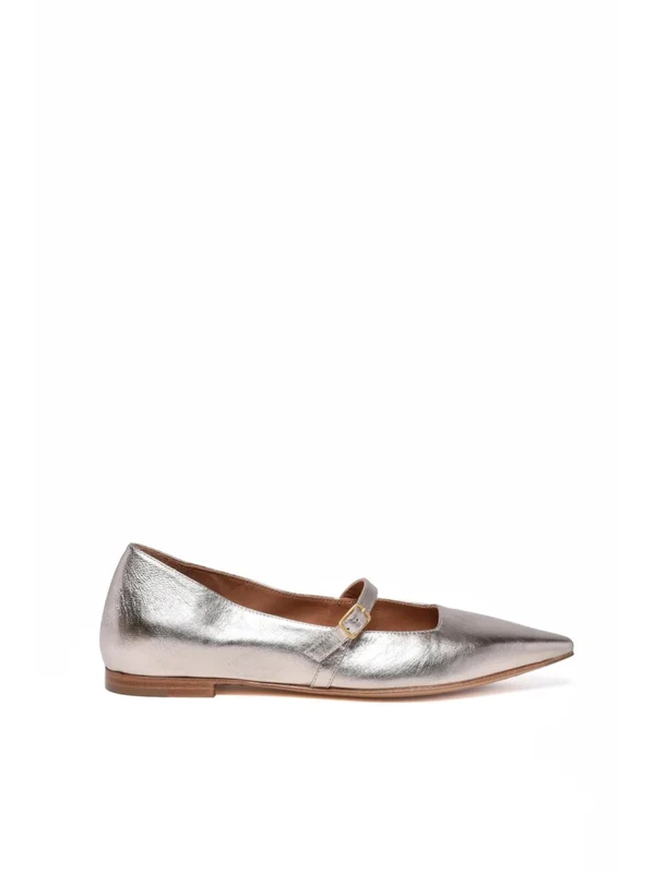 Masami Beige Pointed-Toe Smooth Leather Flats EU 36