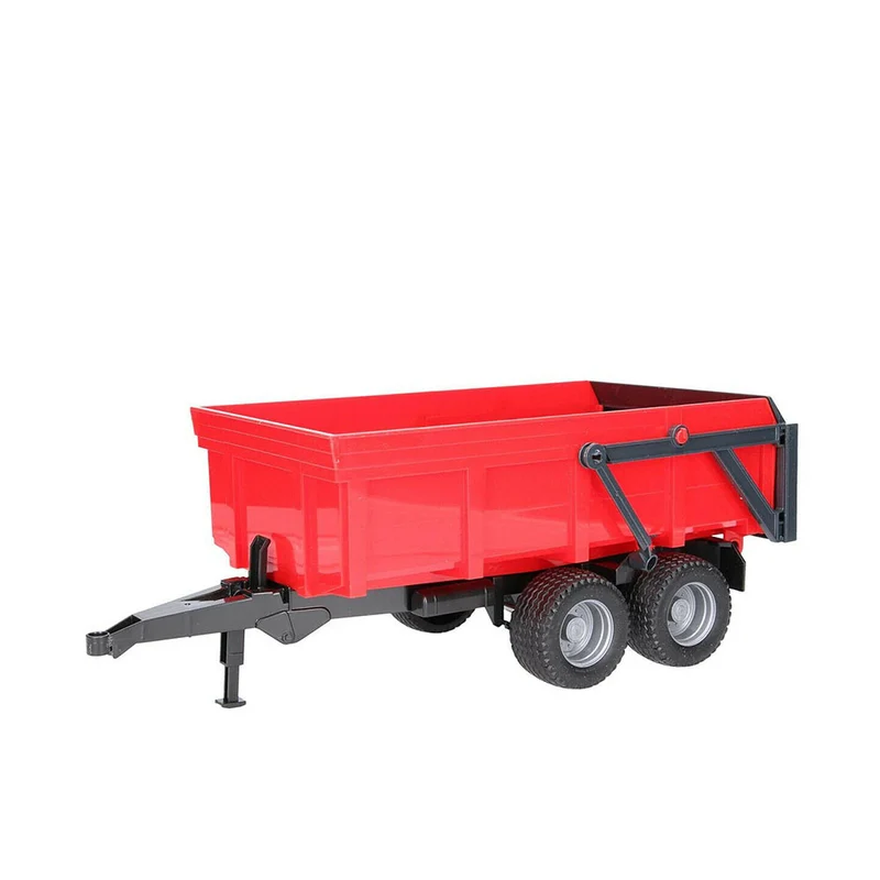 Bruder Licensed 1:16 Scale Tipping Trailer Dual Axle with Auto Tailgate Red Above Toys