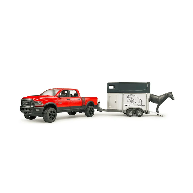 Bruder Licensed 1:16 Scale RAM 2500 Power Wagon With Horse Trailer And 1 Horse Above Toys