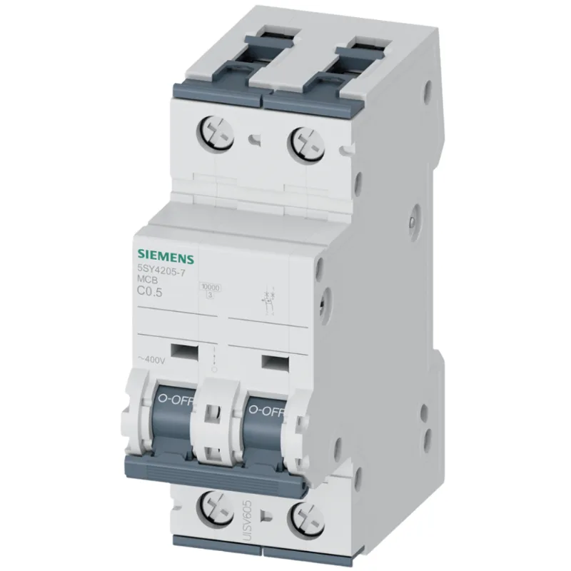 Disjuntor 2P 0,5A Curva C 10KA 400V 5SY4205-7 Siemens