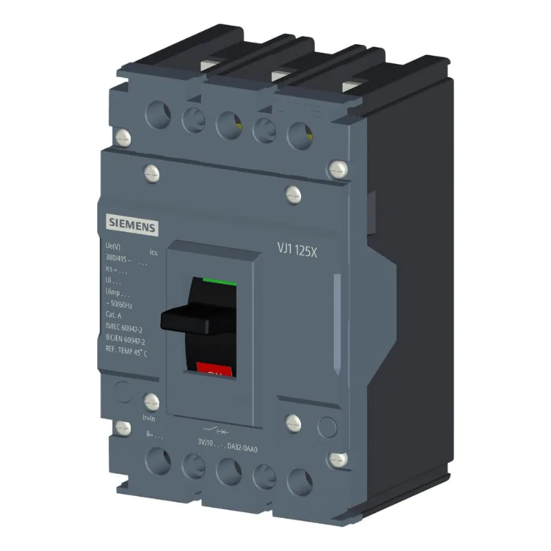 Disjuntor Caixa Moldada Tripolar 100A 18kA 380V 3VJ10101DA320AA0 Siemens