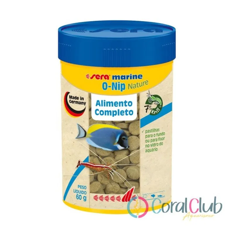 Sera Marine O-Nip Nature 60g - Ração Peixes Marinhos