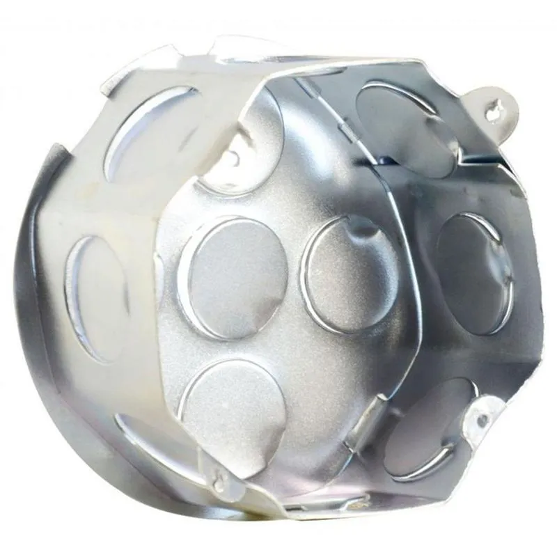 Caixa De Luz Octogonal Formada Interna 4x4 Metal Galvanizado 40cm X 40cm Para Ambientes Industriais