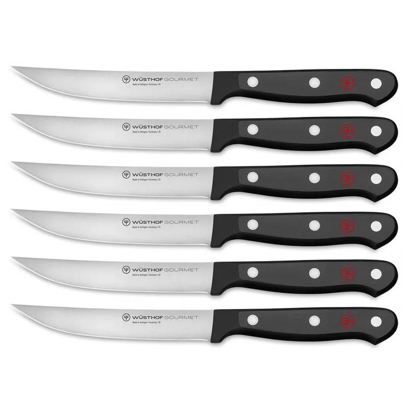Conjunto de facas para bife Wüsthof Gourmet 6 peças pretas