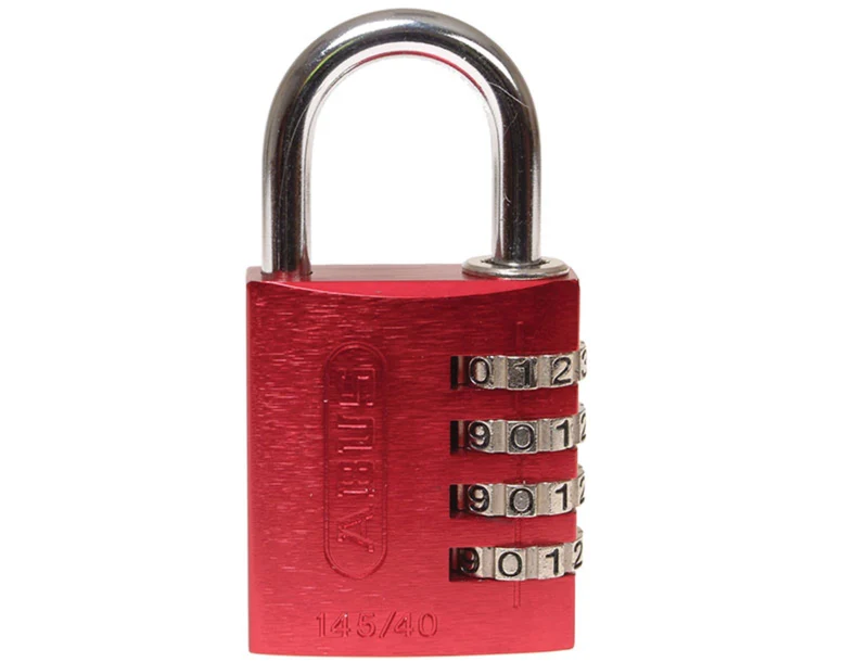 ABUS Mechanical Padlock, 145 Series Combination, 40mm, Red Aluminium - ABU14540RED