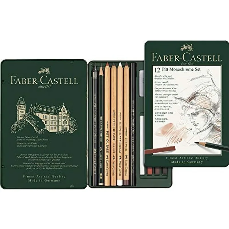 Conjunto de lata monocromática Faber-Castel 112975 pitt, 12 peças