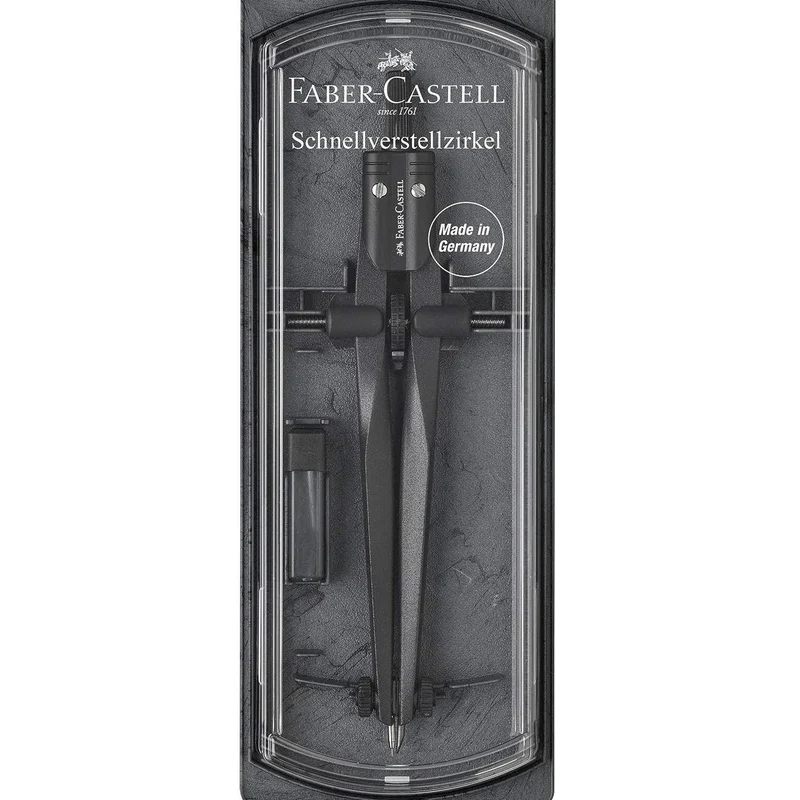 Faber-Castell Quick Set Premium Compass Black Stone Technical Drawing SuperOffice