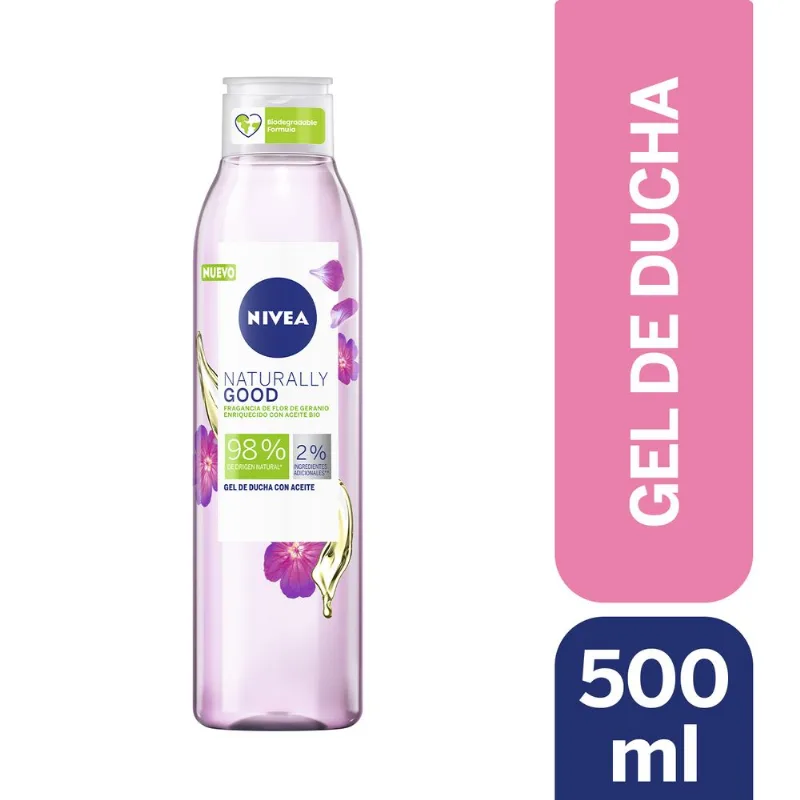 Gel Ducha Nivea Naturally Good Geranio 500 ml