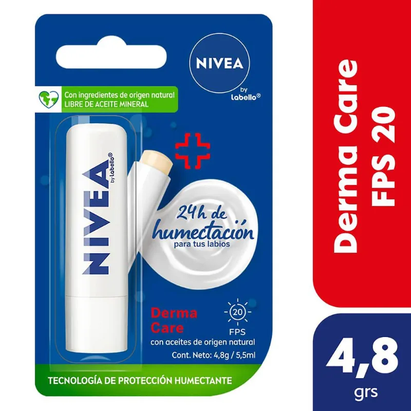 Protector labial Nivea derma care fps 20 x 1 uni
