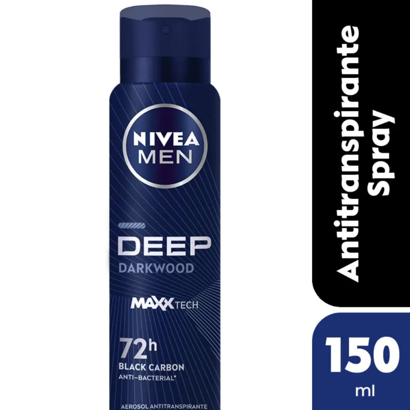 Desodorante Antitranspirante NIVEA MEN Deep Darkwood en Aerosol 150 Ml