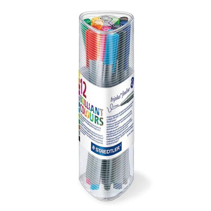 Caneta Hidrográfica Staedtler Triplus Fineliner 12 Cores