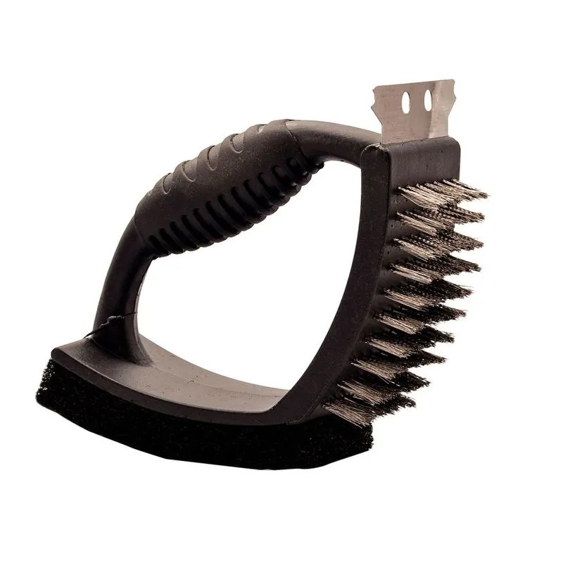 ESCOVA PARA GRELHA HUDSON IMPORTS 13CM 3 EM 1 EM INOX PRETO FK/45640