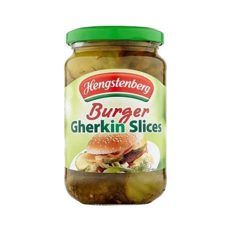 Pepinillos burguer Hengstenberg en frasco 370 grs