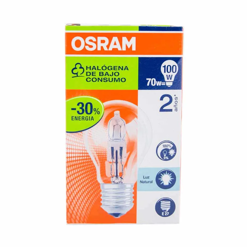 Lámpara Cálida Halógena Osram 70 W.