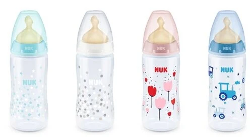 Nuk biberon first choice+ temperature control in polipropilene da 300 ml tettarella in lattice 6-18 mesi