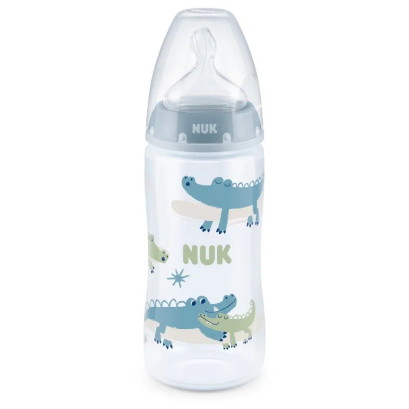 Mamadera NUK ct-cocodrilo 300 ml. celeste