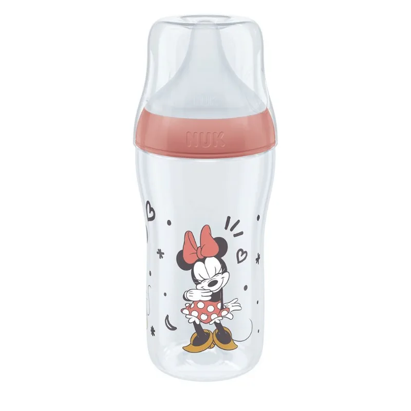 Mamadera Nuk Perfect Match +3 Meses Control de Temperatura Minnie Mouse Rosa x 260 ml
