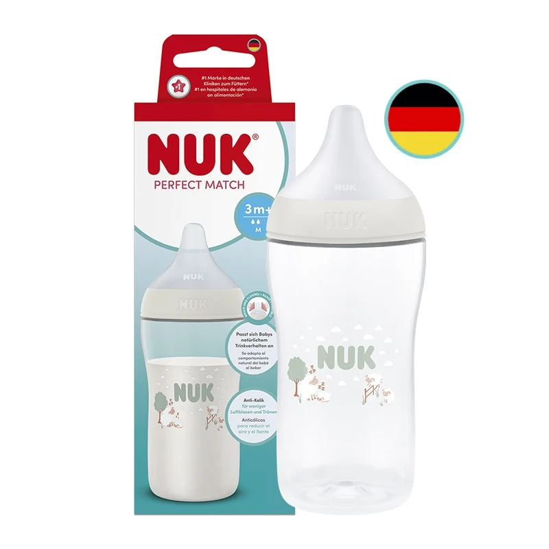NUK Perfect Match Temperature Control Bottle with Soft Silicone Teat 260ml - Sheep