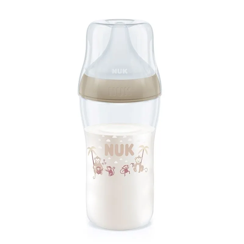 Mamadeira Nulk Perfect Match Mais de 6 meses Flow Control 260ml Bege