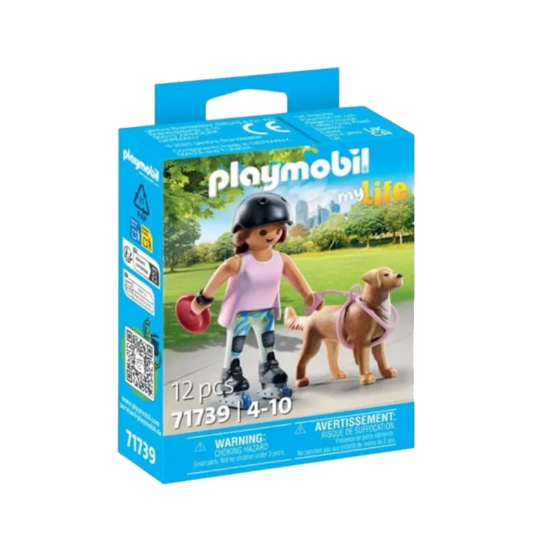 Playmobil patinadora con perro