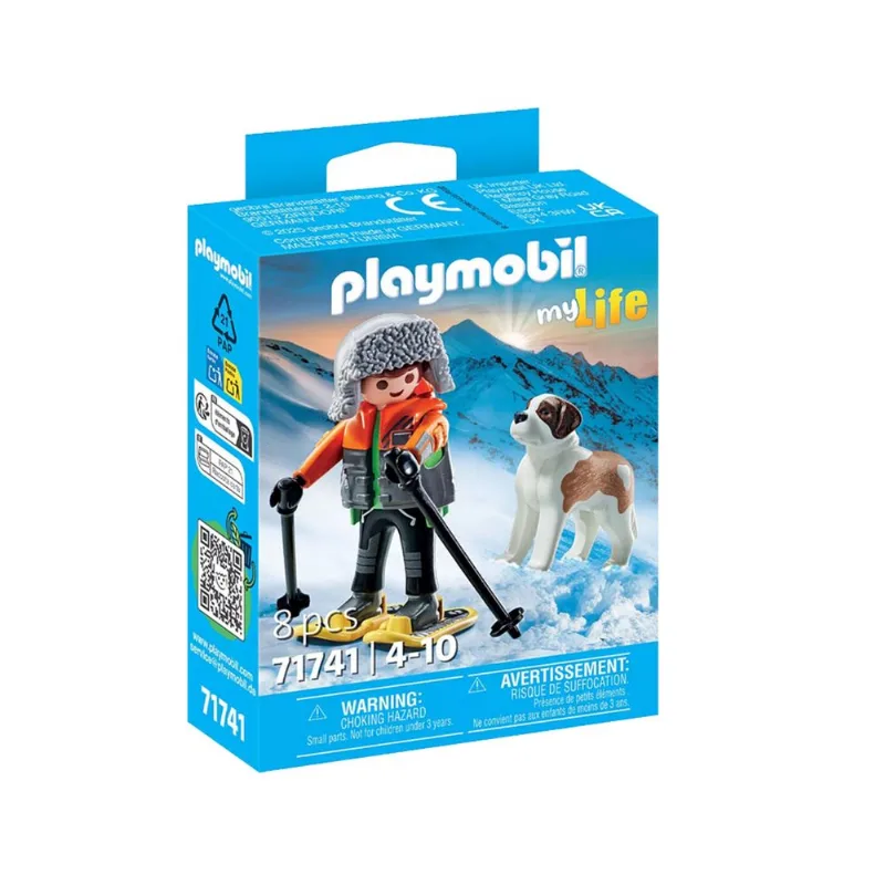 Playmobil senderista con san bernardo
