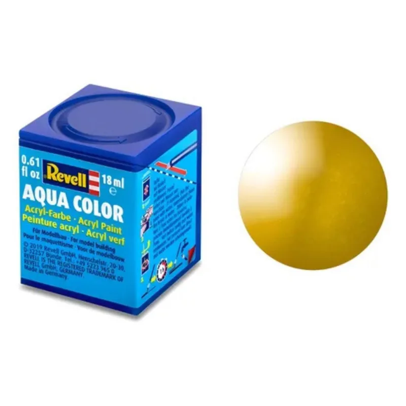 Tinta Aqua Color Brass Metalic 18 ml Revell 36192